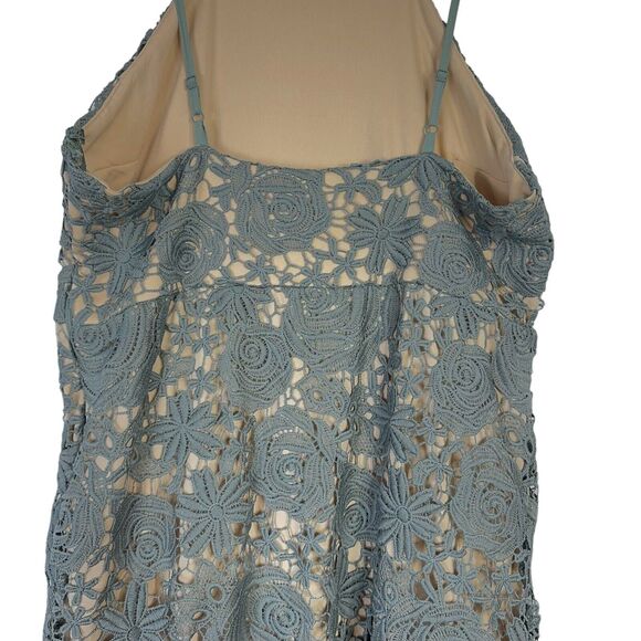 Romeo + Juliet Couture Sage Green Floral Sleeveless Sheath Lace Dress Size Large - Picture 3 of 6